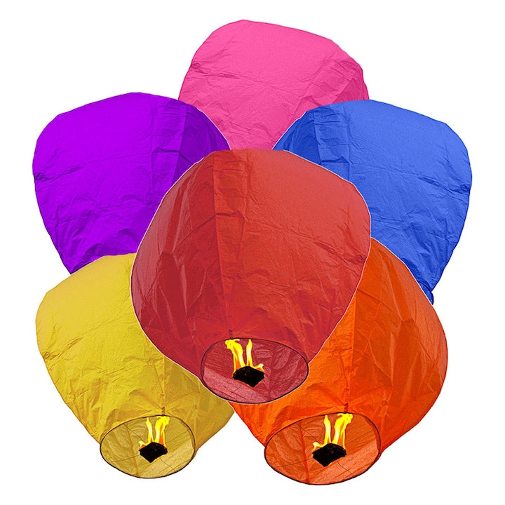 Set 10 lampioane zburatore, din hartie biodegradabila