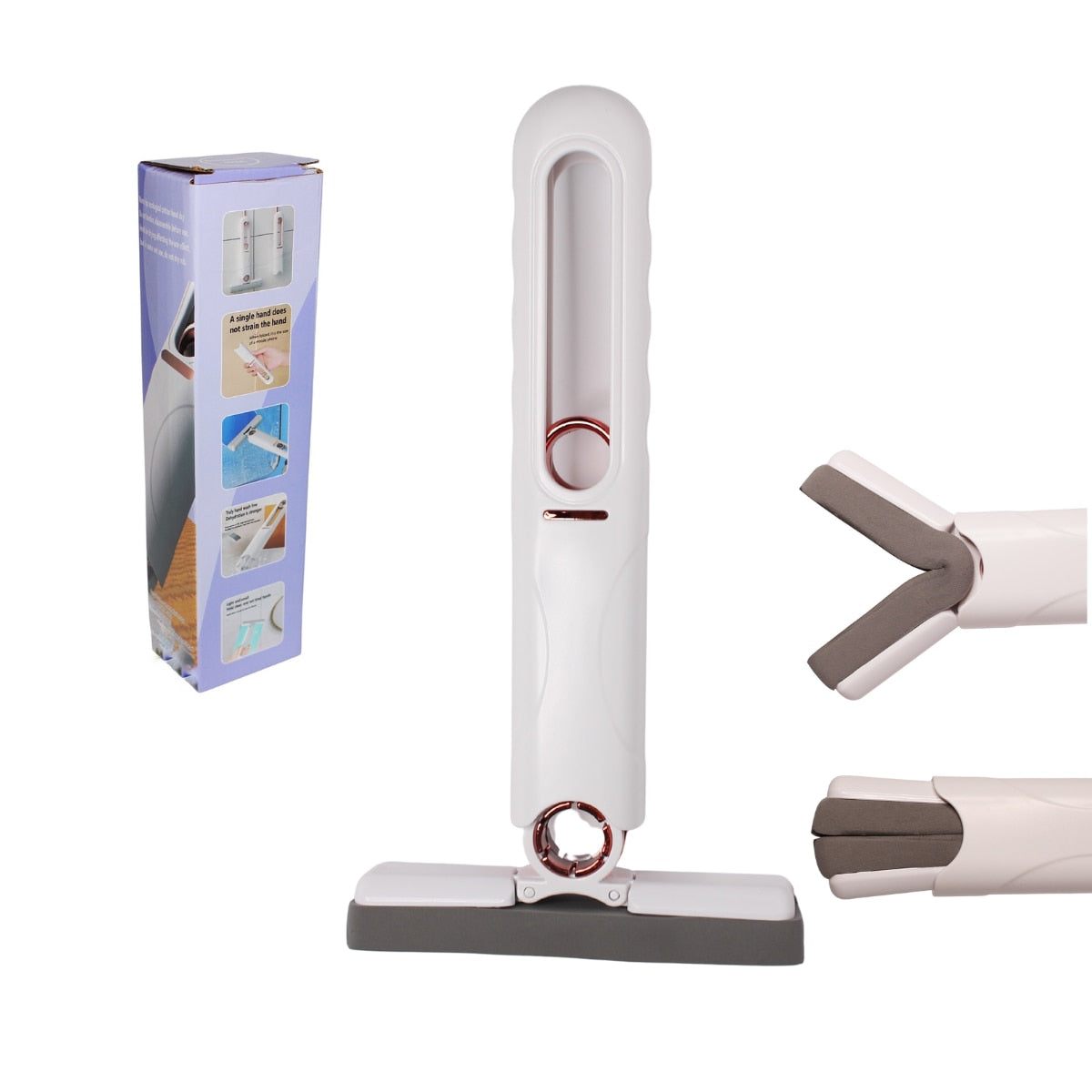 Mini MOP portabil cu sistem autostoarcere, pentru suprafețe și geamuri 🧹💦🪣