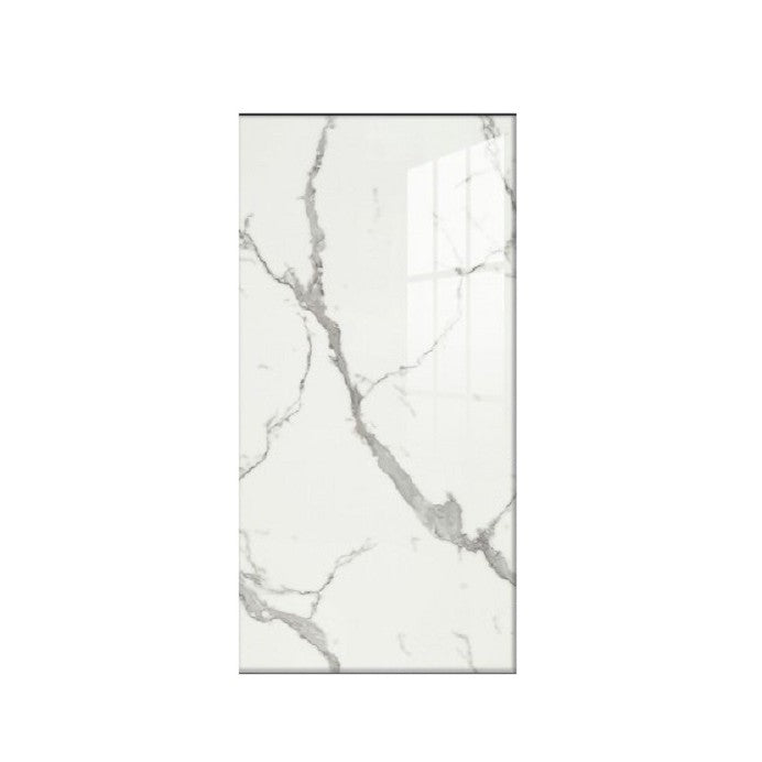 Placi Decor Selexmo® MarbleTouch, Set 10 buc, 60x30 cm, PVC, Grosime 1.5 mm, Acoperire 1.8 mp, Alb Marmorat