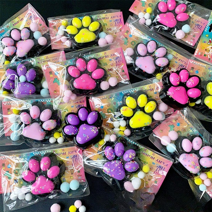 Set 12 Jucarii Antistres Squishy, selexmo, cu Revenire Lenta, Squeeze Pinch Family, Model Labuta de Pisica, 6.8x6.2 cm, 55g, Ambalaj Transparent, 4 Culori