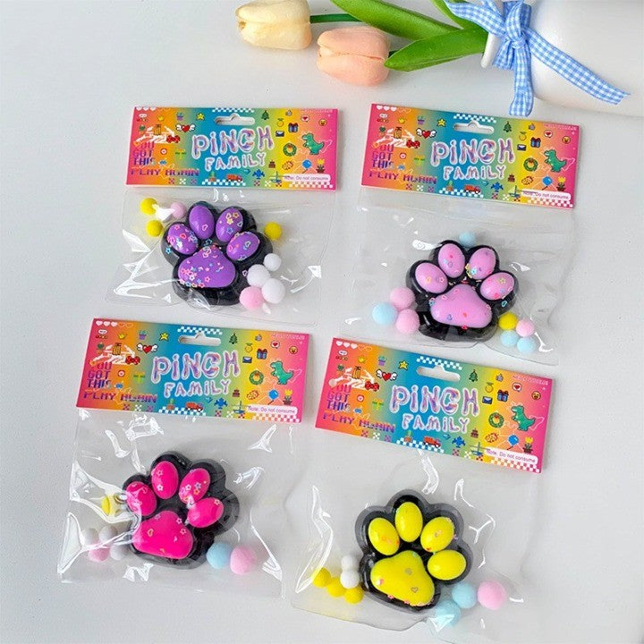 Set 12 Jucarii Antistres Squishy, selexmo, cu Revenire Lenta, Squeeze Pinch Family, Model Labuta de Pisica, 6.8x6.2 cm, 55g, Ambalaj Transparent, 4 Culori