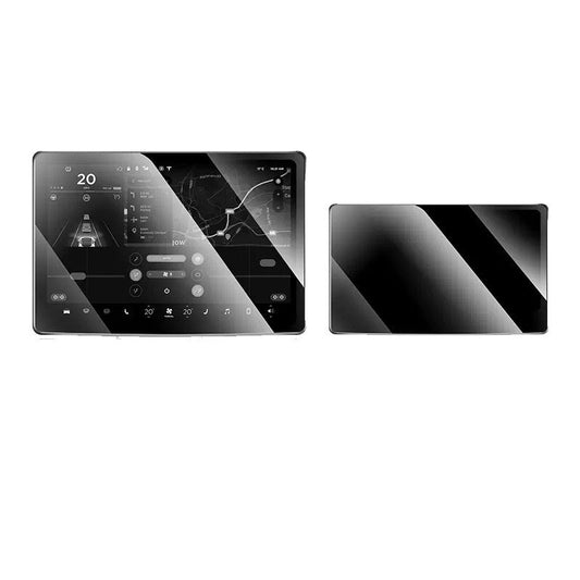 Set 2 Folii de Sticla Securizata, Compatibila cu Tesla Model 3 / Tesla Model Y, Ecran Frontal si Spate, 4K Ultra HD, Anti-amprenta, 2.5D, Transparent