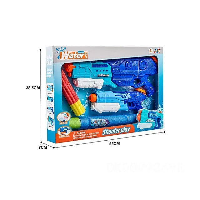 Set 2x Pistol cu Apa pentru Copii, Selexmo, 6ani+, Albastru, 1x 900 ML + 1x 300 ML
