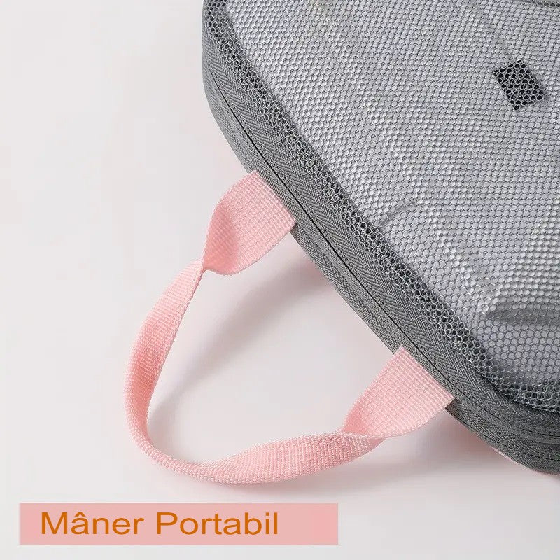 Set 3 Genti de Calatorie selexmo, Pentru Depozitare, Compresibile, 3 Dimensiuni, Mic, Mediu, Mare, Impermeabile, Fermoar Dublu, Roz