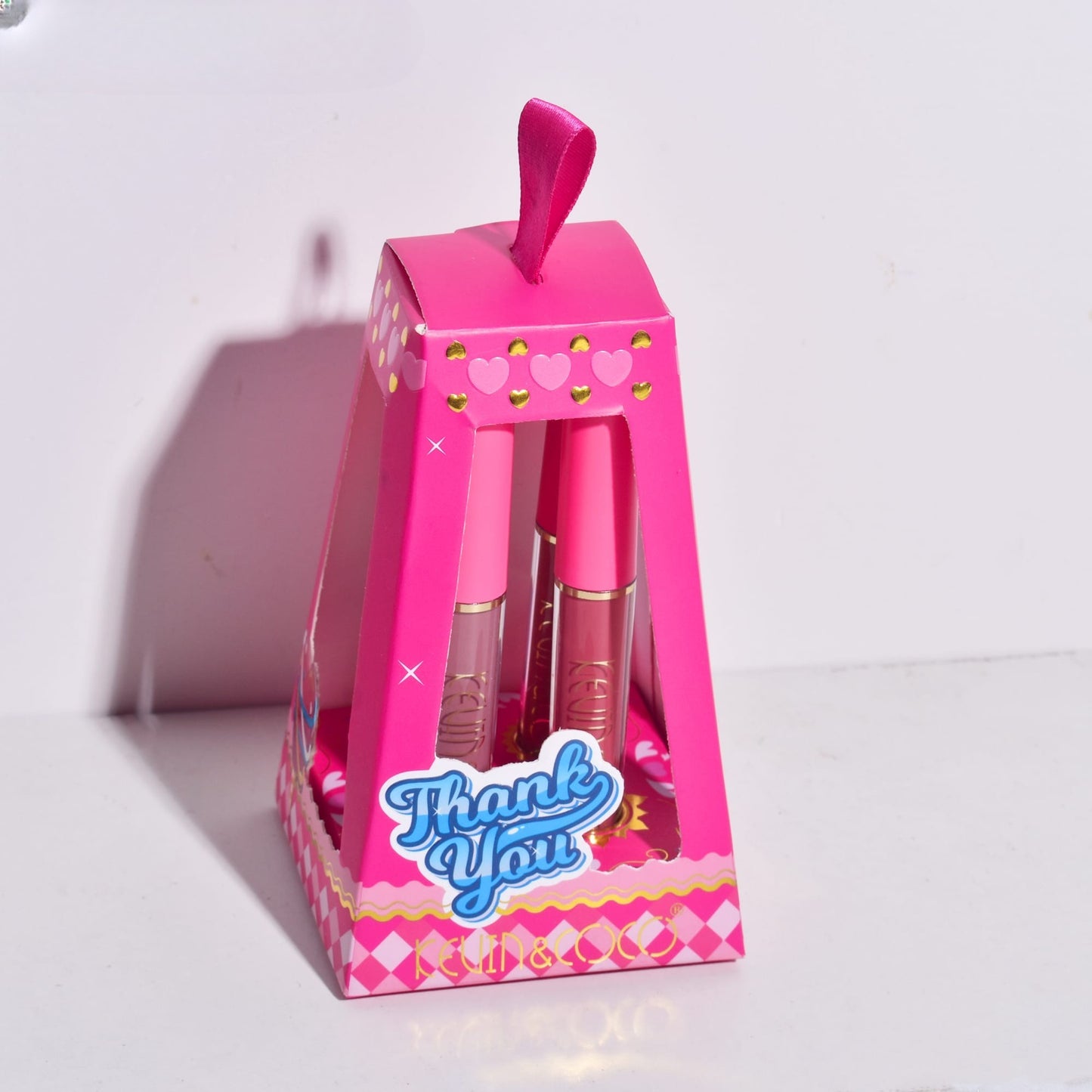 Set de Buze, KEVIN & COCO, Cloud Bubble, 4 Lip Gloss-uri, 15.1 x 8.1 x 2 cm, Roz/Nude