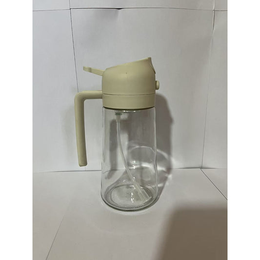 Recipient Ulei 2 in 1, selexmo, Functie Spray & Turnare, din Sticla, Fara Scurgere, 18.5 x 7.7 cm, 470 ml, Alb