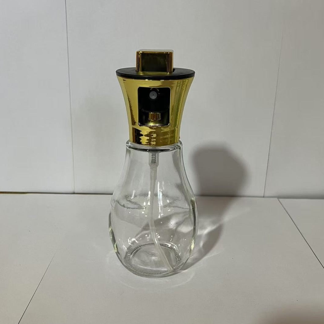 Sticla de ulei cu Pulverizator, selexmo, Sticla pentru Lichide de Bucatarie, Otet, Sos, 16.7 x 5.2 cm, Volum 200 ml, Gold