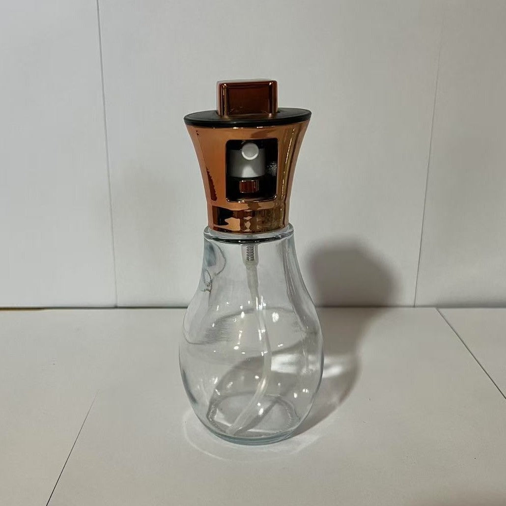 Sticla de ulei cu Pulverizator, selexmo, Sticla pentru Lichide de Bucatarie, Otet, Sos, 16.7 x 5.2 cm, Volum 200 ml, Roz Gold