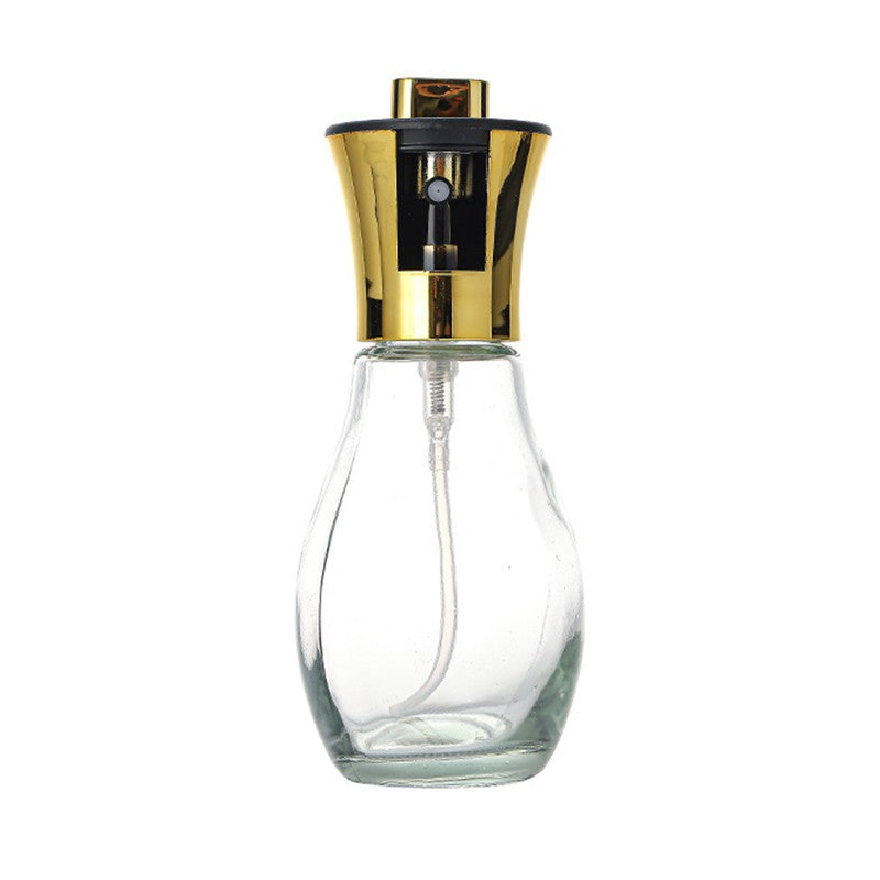 Sticla de ulei cu Pulverizator, selexmo, Sticla pentru Lichide de Bucatarie, Otet, Sos, 16.7 x 5.2 cm, Volum 200 ml, Gold