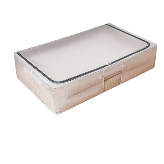 Cutie de Depozitare, selexmo, pentru Haine, Incaltaminte, din Plasa PVC Impermeabila si Manere Laterale, Pliabila, Fermoar Bidirectional, 80 x 47 x 18 cm, Transparenta