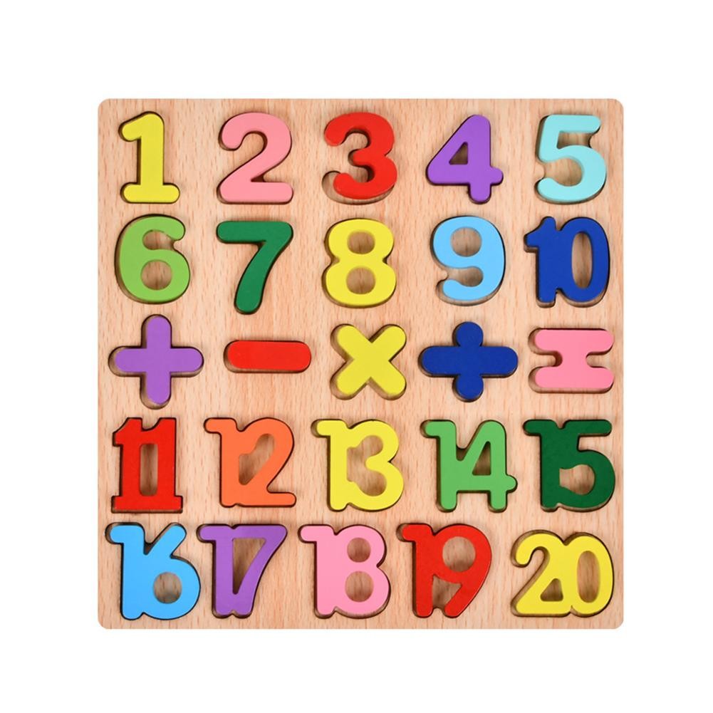 Tabla Montessori, Selexmo, din Lemn, Educatie Timpurie Cifre, 25 Piese Lemn, +18 Luni, 20 x 20 cm, Vopsea pe Baza de Apa, Multicolor