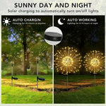 Lampa Solara, Decor Gradina, Model Fireworks/Artificii, din Sarma de Cupru, 120 LED-uri, 55W, 90 cm
