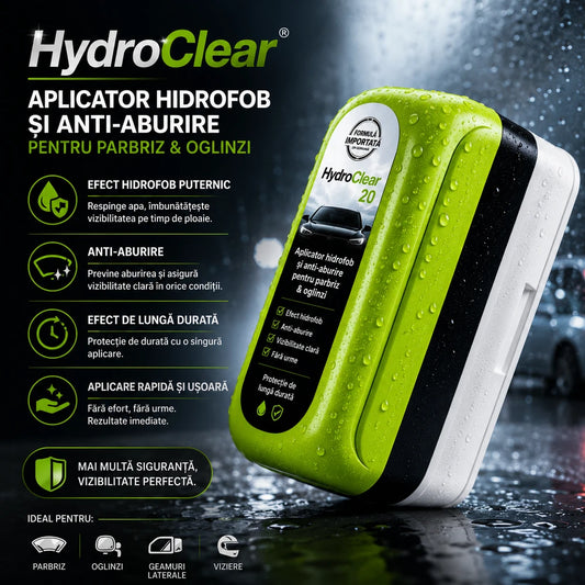 HydroClear – Aplicator hidrofob și anti-aburire pentru parbriz &amp; oglinzi