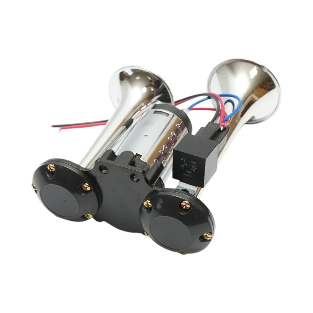 Claxon Aer Dublu Metalic cu compresor inclus  12V