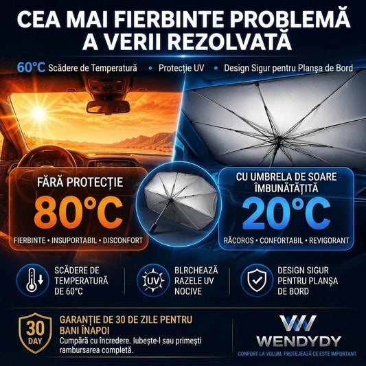 SunProtect - Parasolar auto pliabil tip umbrela