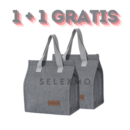 1 + 1 GRATIS Geanta Termoizolanta , pentru Mancare, Picnic, Model Spatios, 25.5x22.5x13cm