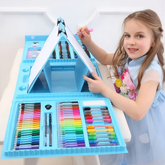 Set pentru Pictura si Desen , Cutie pentru Depozitare si Organizare, 208 Piese