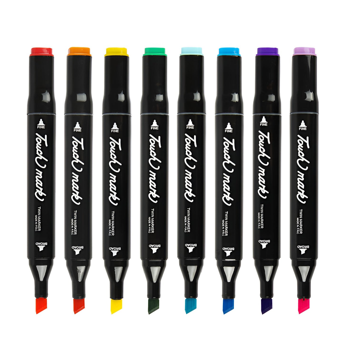 Set Markere cu Varf Dublu, Culori Intense, Geanta de Depozitare, Multicolor