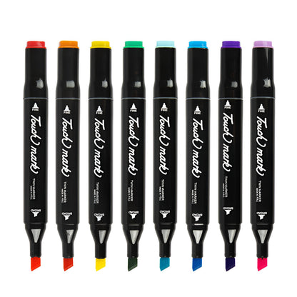 Set Markere cu Varf Dublu, Culori Intense, Geanta de Depozitare, Multicolor