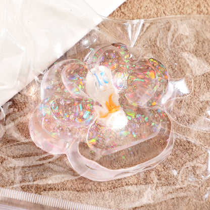 Jucarie Antistres Squishy, selexmo, cu Revenire Lenta, Squeeze Pinch Family, Model Cat Paw, 6.5 x 7 cm, din Tpr, 4-6 Ani, Model 6 Ocean, Transparent