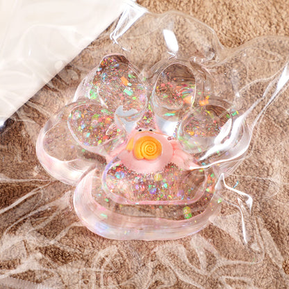 Jucarie Antistres Squishy, selexmo, cu Revenire Lenta, Squeeze Pinch Family, Model Cat Paw, 6.5 x 7 cm, din Tpr, 4-6 Ani, Model 6 Ocean, Transparent