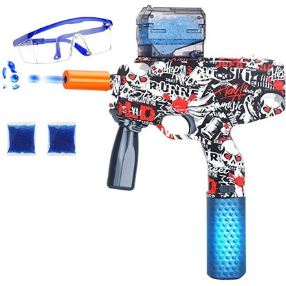 Mitraliera de jucarie electrica cu bile de hidrogen de gel, gun bluster, tragere in rafala, varsta peste 6 ani, ochelari de protectie, 5000 de bile incluse, cablu de incarcare, 40.1 x 31.6 cm, Mp9