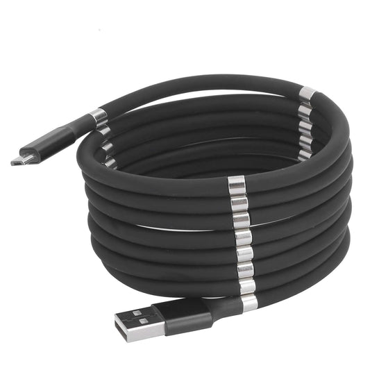 Cablu de incarcare rapida, cu absorbtie magnetica, 1 m, Negru