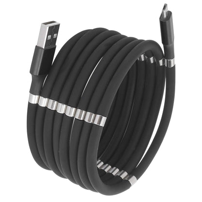 Cablu de incarcare rapida, cu absorbtie magnetica, 1 m, Negru