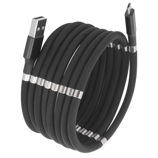 Cablu de incarcare rapida, cu absorbtie magnetica, 1 m, Negru