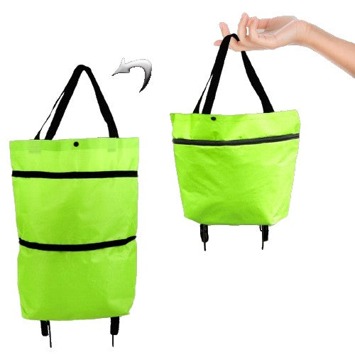 Geanta Pliabila, 2 in 1, Carucior cu Roti, pentru Cumparaturi, 19 l