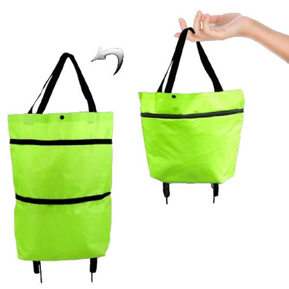 Geanta Pliabila, 2 in 1, Carucior cu Roti, pentru Cumparaturi, 19 l
