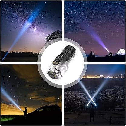 Lanternă cu trei ochi, super strălucitoare, mini lanternă, Clema magnetică puternică, ABS, cu clemă pentru stilou