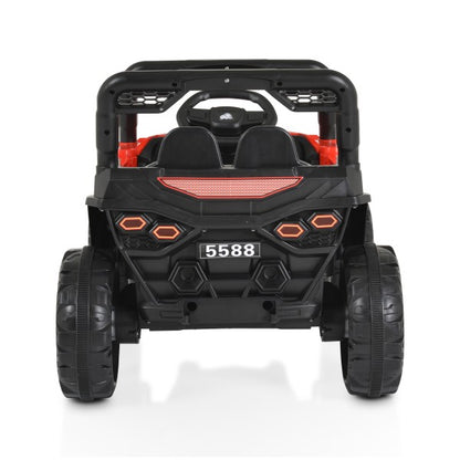 Masinuta Electrica, pe 4 Roti, Tip Jeep, cu Telecomanda Bluetooth, 2 Usi,cu Acumulator, Sistem Anti-Rasturnare, Sistem de Lumini si Sunet, 2-8 Ani, 100 x 61 x 62 cm, Rosu