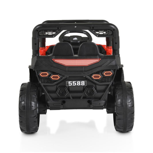 Masinuta Electrica, pe 4 Roti, Tip Jeep, cu Telecomanda Bluetooth, 2 Usi,cu Acumulator, Sistem Anti-Rasturnare, Sistem de Lumini si Sunet, 2-8 Ani, 100 x 61 x 62 cm, Rosu