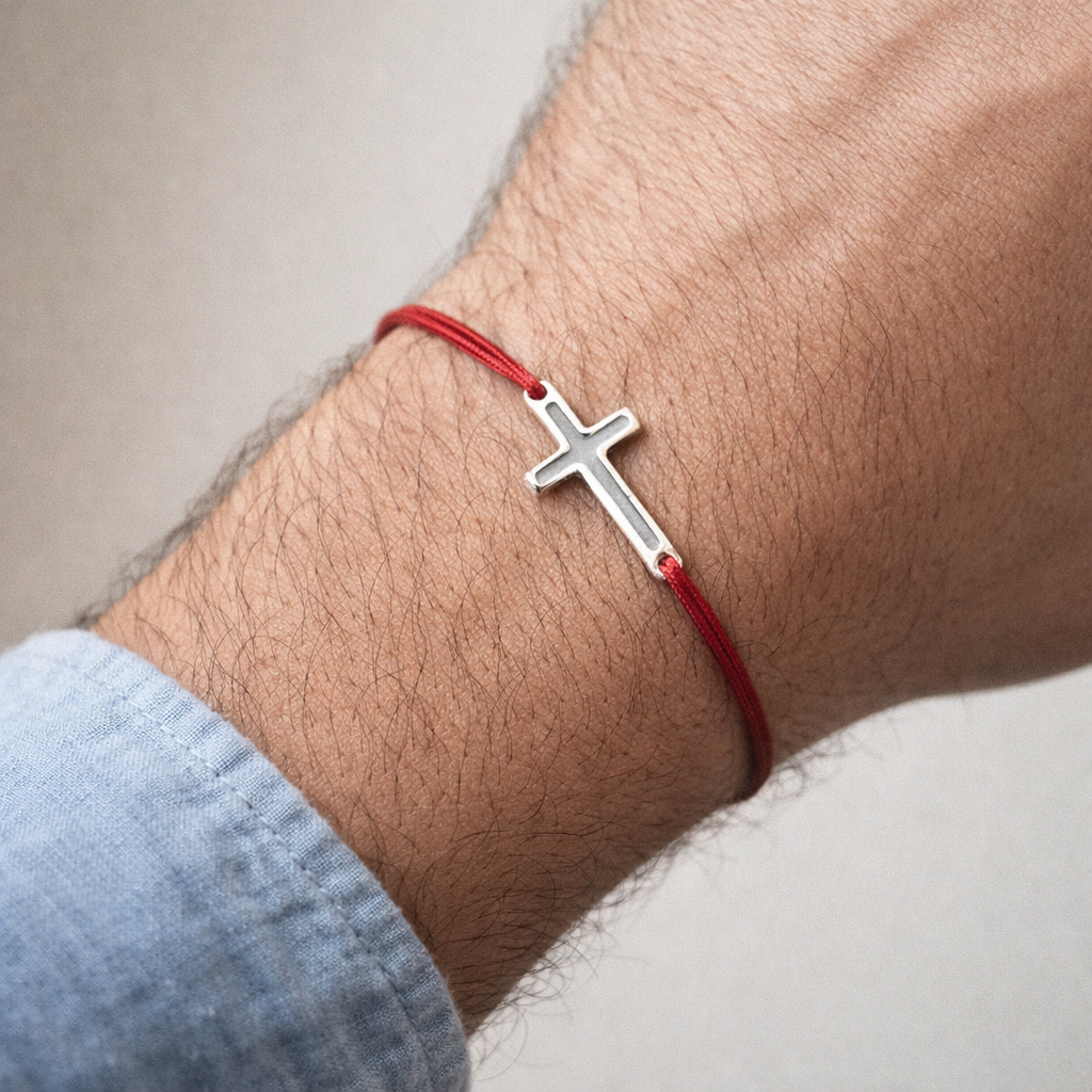 Brățară „Paza Sufletului” – Simbol Cruce din Argint