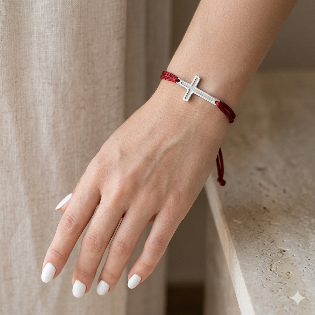 Brățară „Paza Sufletului” – Simbol Cruce din Argint