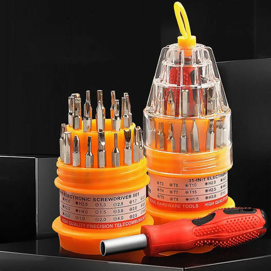 Set Șurubelnițe Magnetice 31-în-1 cu Clichet – Precizie pentru Electronice