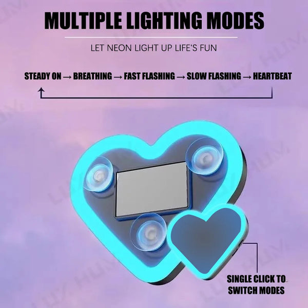 Inimă neon  –  încărcare solară