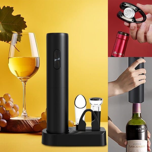 Set cu deschizător automat pentru sticlele de vin