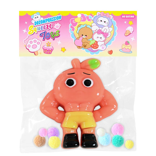 Jucarie Antistres Squishy, selexmo, Model Omulet Musculos, cu Revenire Lenta, din TPR, 12 x 11 x 3 cm, Multicolor