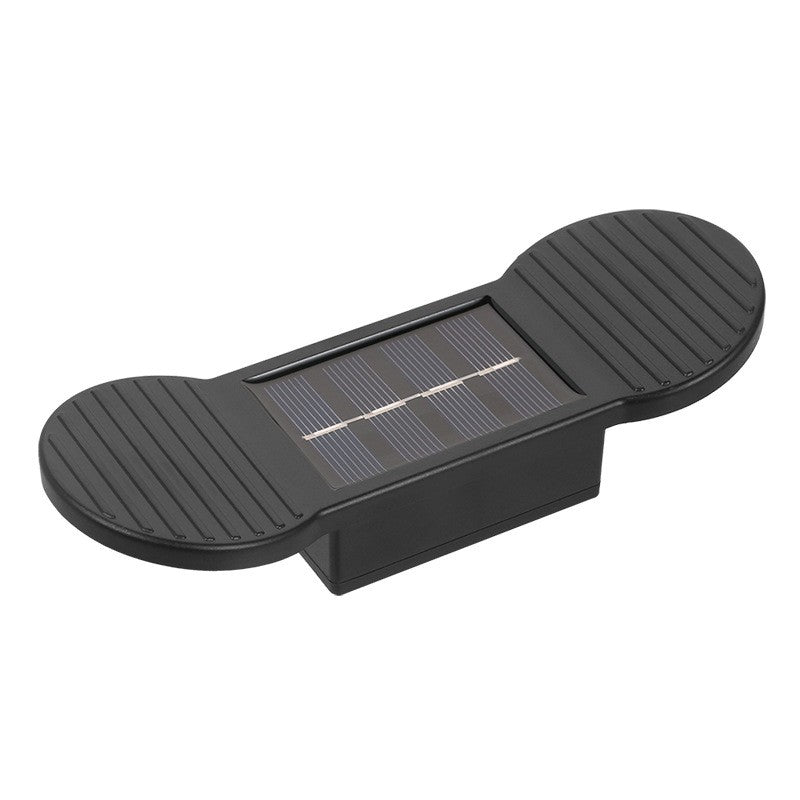 Aplica solara LED Selexmo, ABS/Policarbonat, rezistenta la apa IP65, 2 LED-uri SMD, pentru perete, scari, 1.2V, 600mah, 16 x 5.9 x 3.3 cm, lumina alb cald, negru