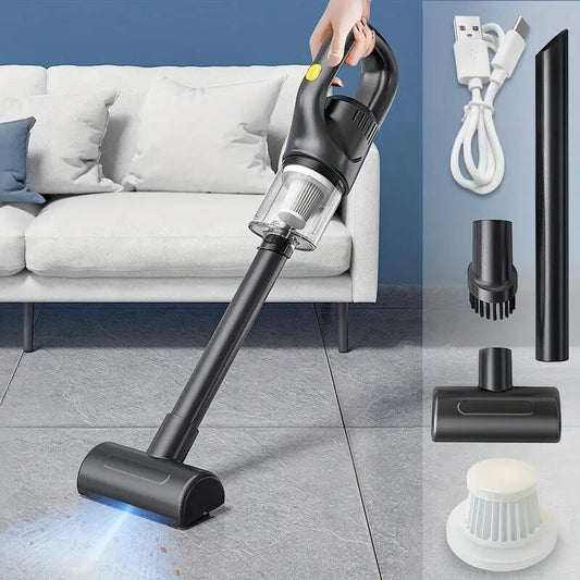 AirClean Pro - Aspirator portabil multifuncțional ,cu baterie de 2000 mAh, funcții de aspirare și suflare, USB-C, 3 accesorii incluse