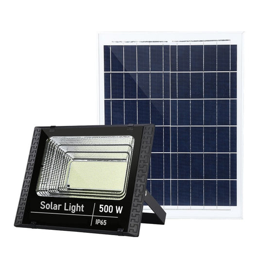 Proiector LED SMD 500W cu incarcare solara Selexmo, panou solar, cu telecomanda, suport prindere, material ABS, 18AH, 400 LED-uri, temperatura culoare 6500k, 32x26x9 cm, negru