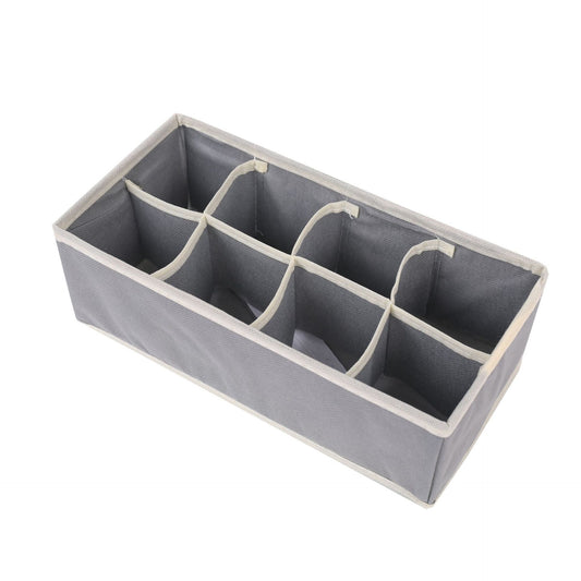 Cutie De Depozitare, selexmo, Pentru Lenjerie, Sosete Si Sutiene, Material Textil, 8 Compartimente, 32 x 16 x 10 cm, Culoare Gri