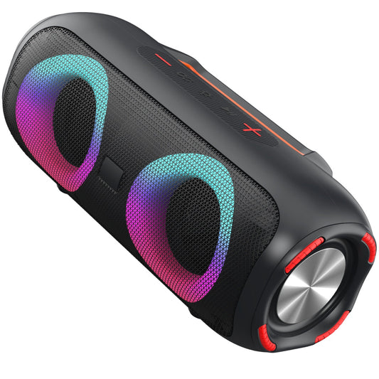 Boxa Portabila, Bluetooth 5.0, 30W, 4000mAH, Lumini RGB, Conexiune USB, Auxiliar, Card SD, Radio, Rezistenta IPX6