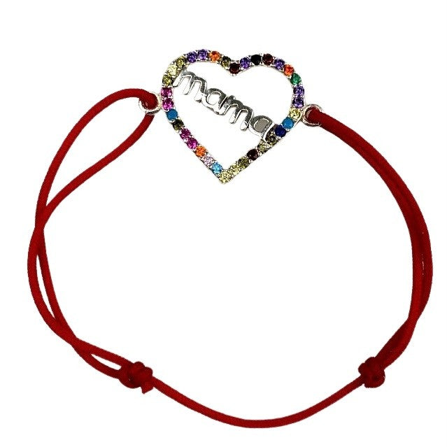 Bratara Snur Reglabil, Argint 925, Mama Cu Zirconii Colorate 1.2 g