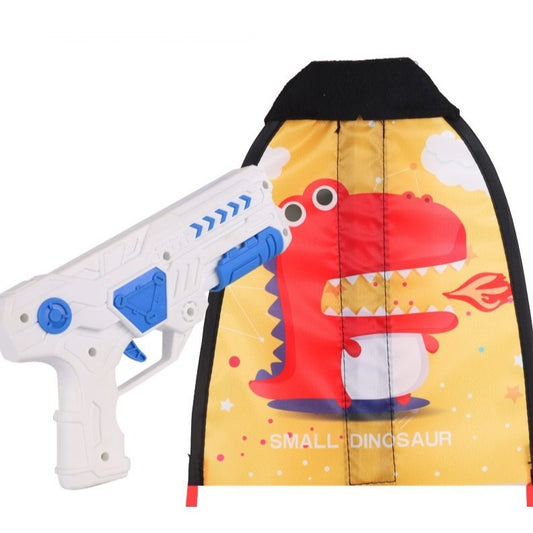 Set 2 Piese Jucarie Interactiva, Pistol de Catapultare + Zmeu, din Plastic si Panza, Impermeabil