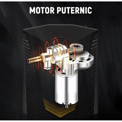 Compresor Auto Portabil cu Lanterna si Afisaj Electornic, DC 12V, 120W, 35L/min, Cablu de alimentare 3m, Pompa Biciclete, Moto, Mingi, Saltele, Max 10.3bar, lumina LED, Negru