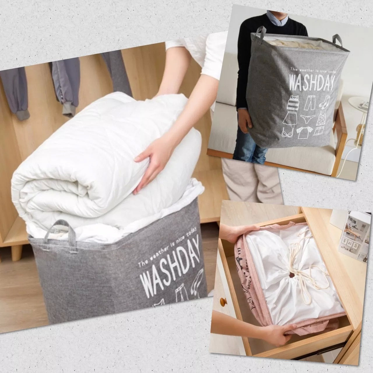 Cos depozitare, selexmo, Deschisa, 72 L, Textil, 30x40x60 cm, Albastru, Cu imprimeu