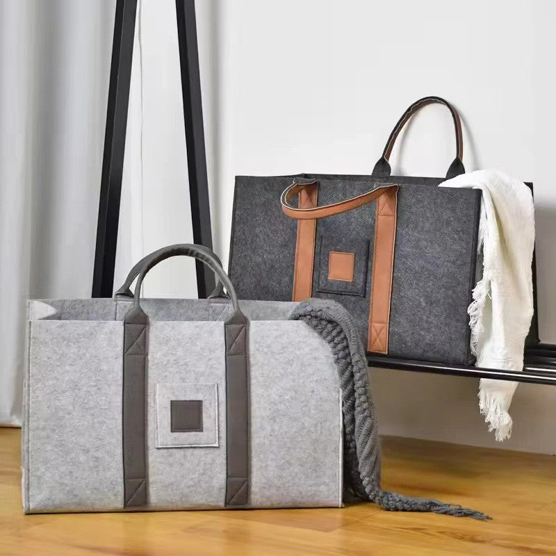Cos Multifunctional pentru Rufe, Cos Depozitare, selexmo, Gri Inchis, 50x34x32, Geanta Durabila pentru Lemne si Accesorii